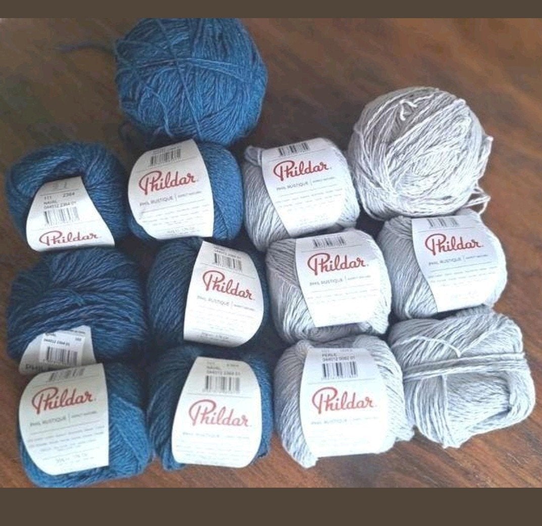 Phildar Rustique garen wit en grijs, Hobby en Vrije tijd, Breien en Haken, Ophalen of Verzenden, Nieuw, Breien of Haken, Wol of Garen