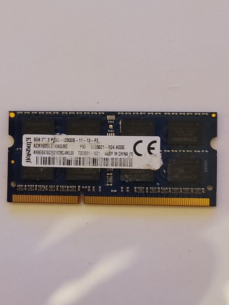 Kingston 8GB PC3L-12800S 1600MHz 204pins, Computers en Software, Gebruikt, 8 GB, DDR3, Ophalen of Verzenden