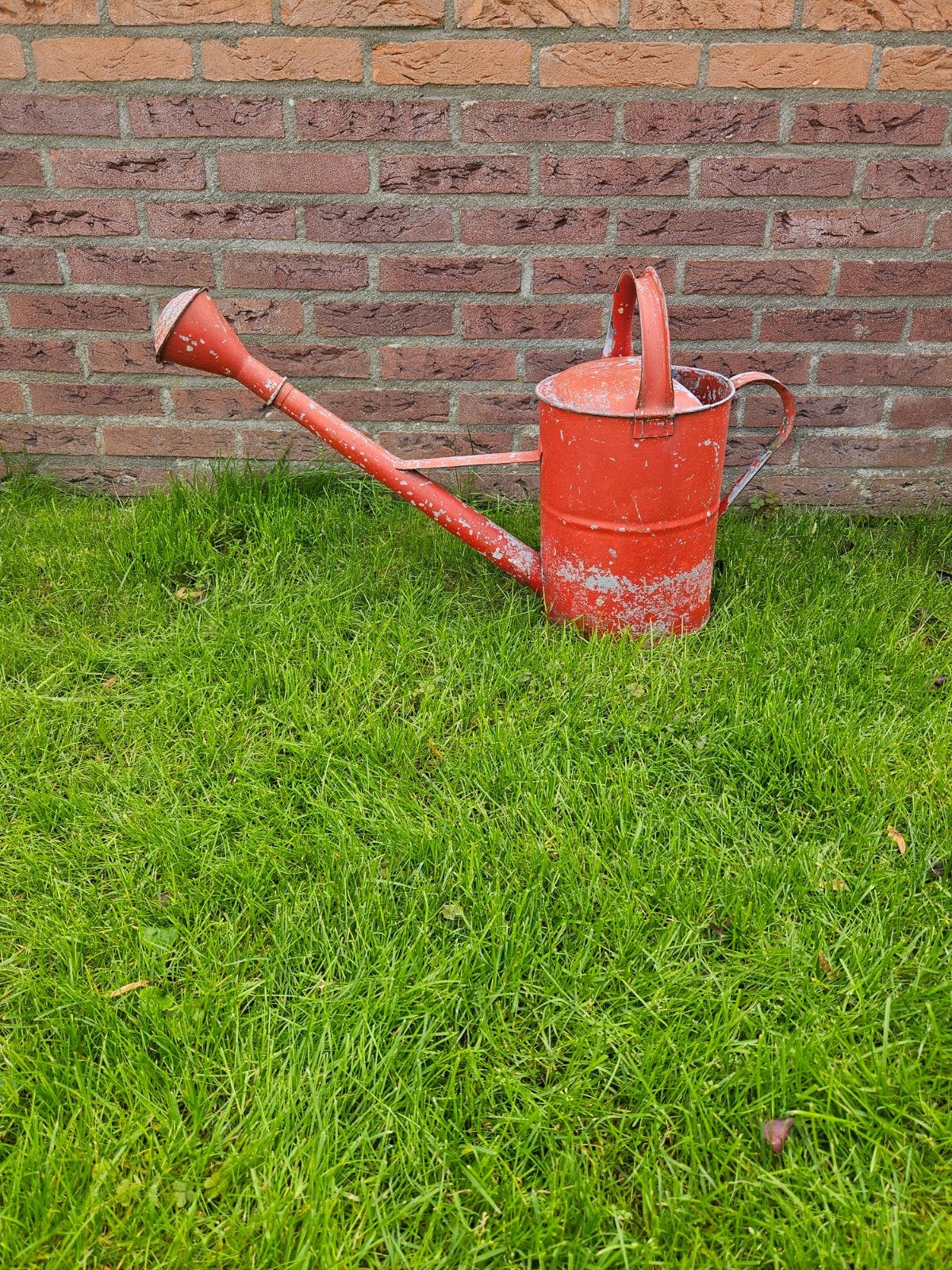 Vintage rode gieter 10L - Gebruikt, Ophalen, Gebruikt, Metaal