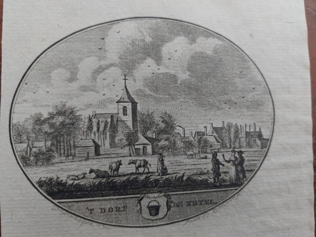 54 / Ketel Kethel Gravure uit 1793 van Oleffen & Bakker, Ophalen of Verzenden