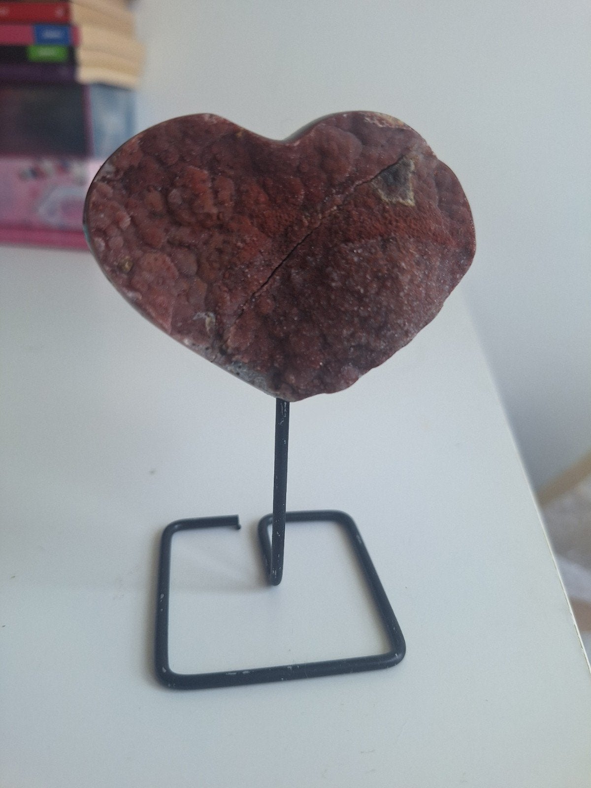 chalcedoon hartje rood op pin, Ophalen of Verzenden