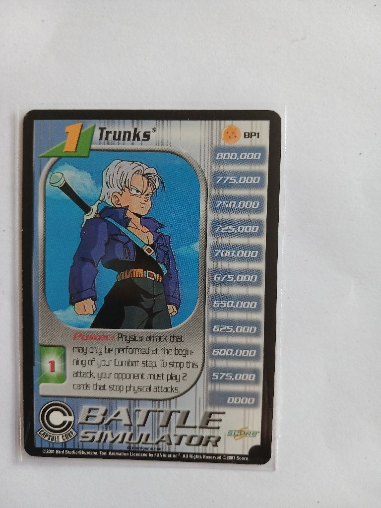 Dragon Ball Z TCG Trunks BP1 Kaart - Battle Simulator  (4), Hobby en Vrije tijd, Verzenden, Zo goed als nieuw, Losse kaart