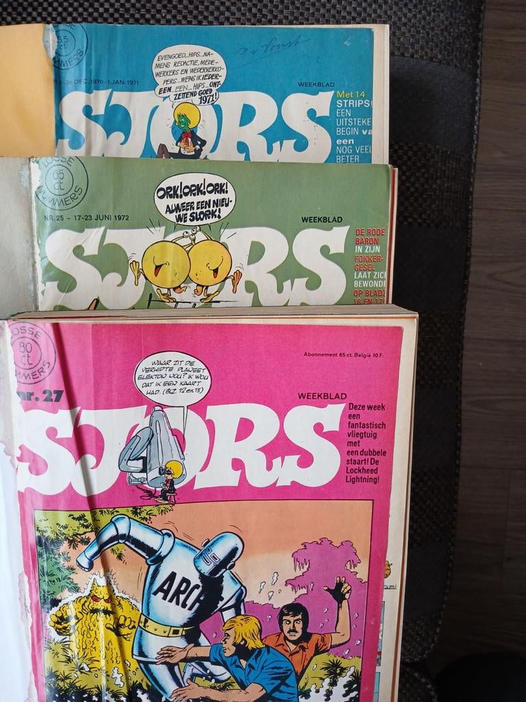 Sjors weekbladen 1971, 1972, 1973, Meerdere stripboeken, Ophalen of Verzenden, Gelezen