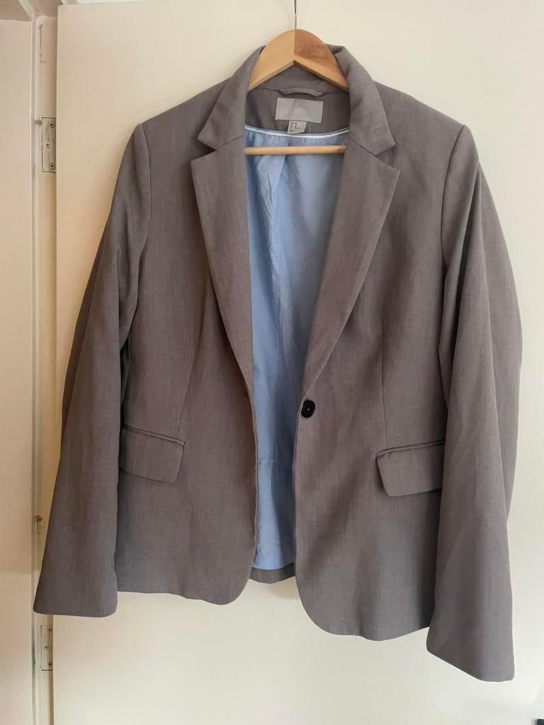 Grijs colbert jasje h & m maat 46, Kleding | Dames, Maat 46/48 (XL) of groter, Ophalen of Verzenden, Zo goed als nieuw, Jasje