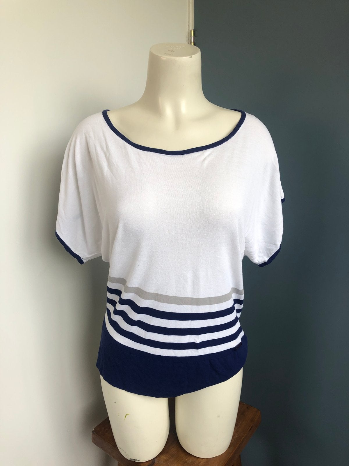 Paul&Shark yachting blauw wit truitje top s viscose, Blauw, Paul&shark, Ophalen of Verzenden, Zo goed als nieuw