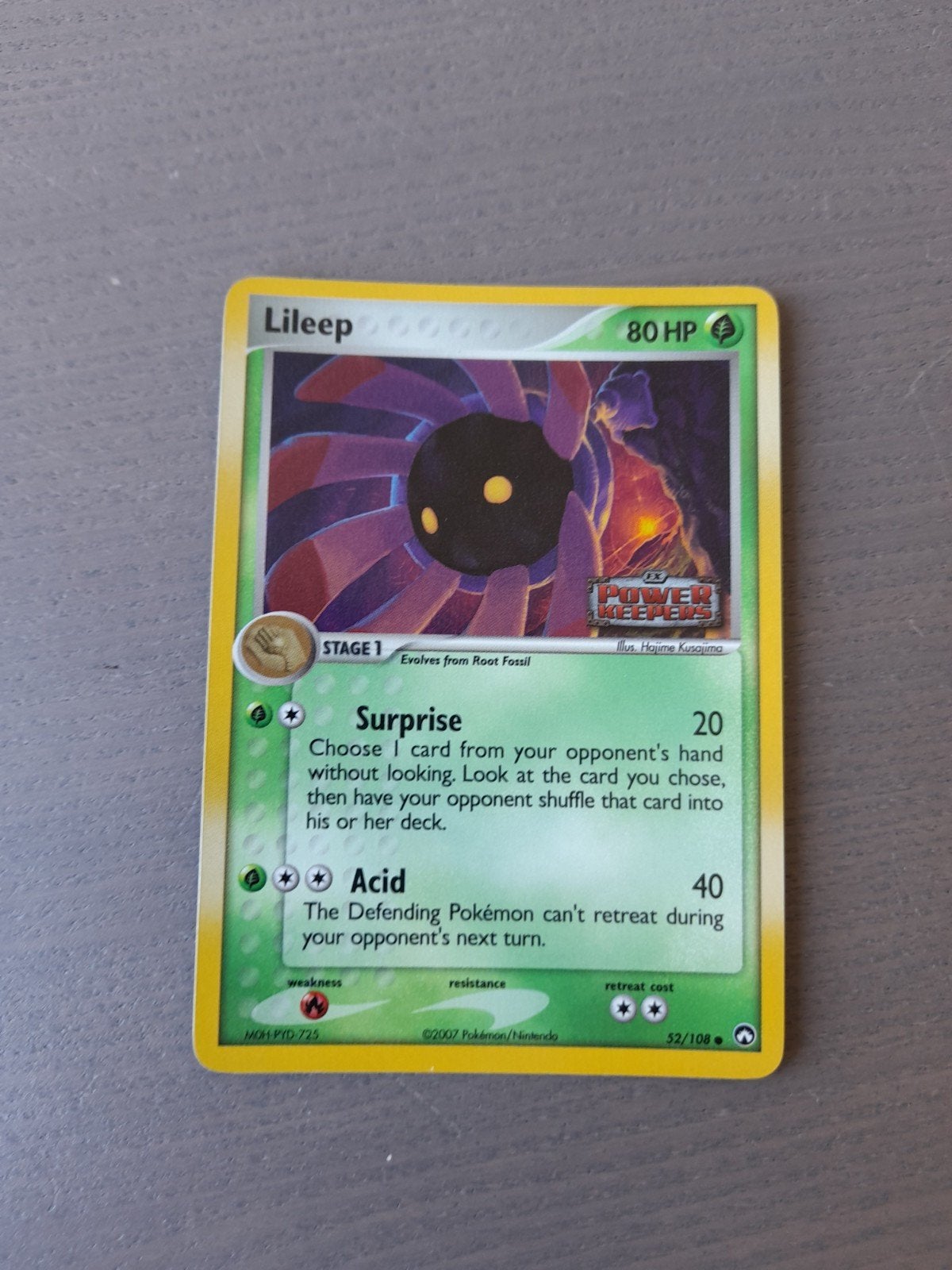 Power keepers 52/108 lileep reverse, Ophalen of Verzenden, Gebruikt, Losse kaart, Foil
