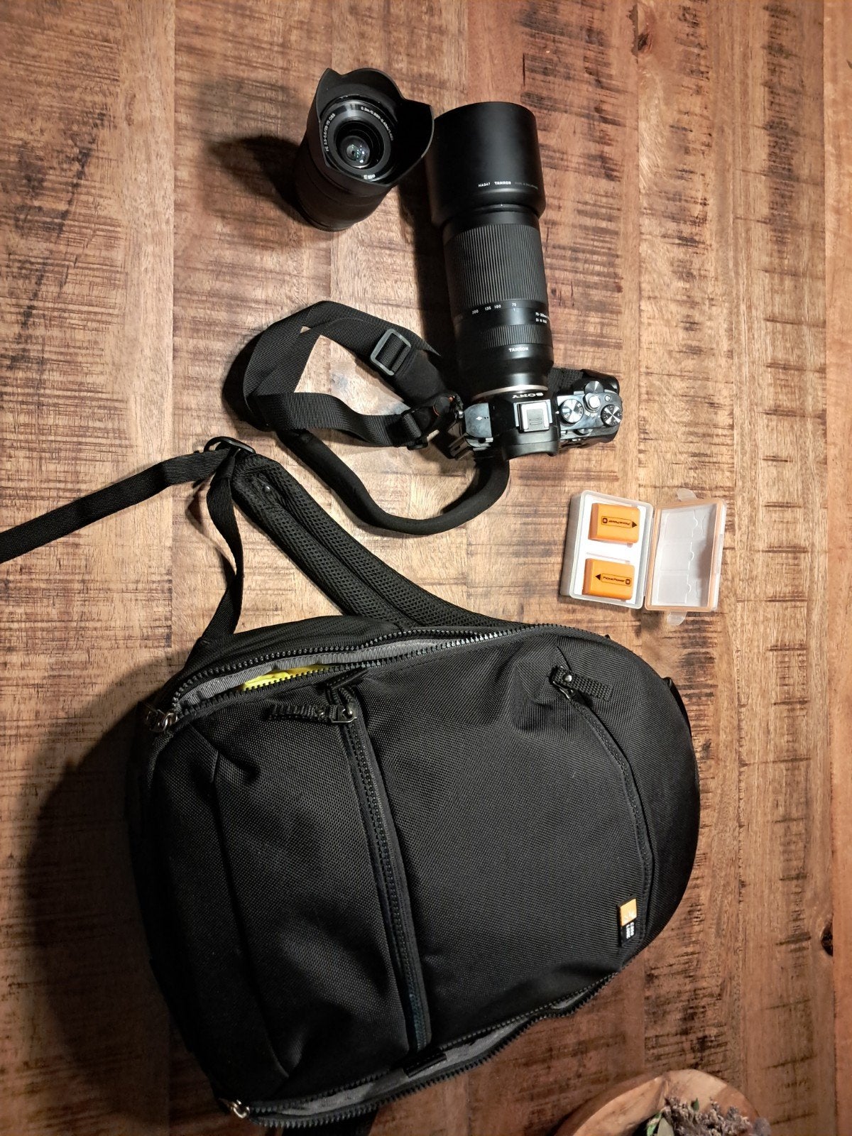 Sony A7 met 28-70mm en 70-300mm lenzen, Audio, Tv en Foto, Fotografie | Lenzen en Objectieven, Beschermhoes/tas, Sony E-mount