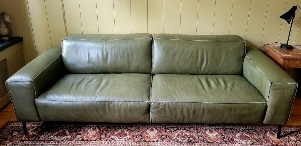 mooie lederen 3 zits bank, Huis en Inrichting, Ophalen, 250 tot 300 cm, Gebruikt, Driepersoons