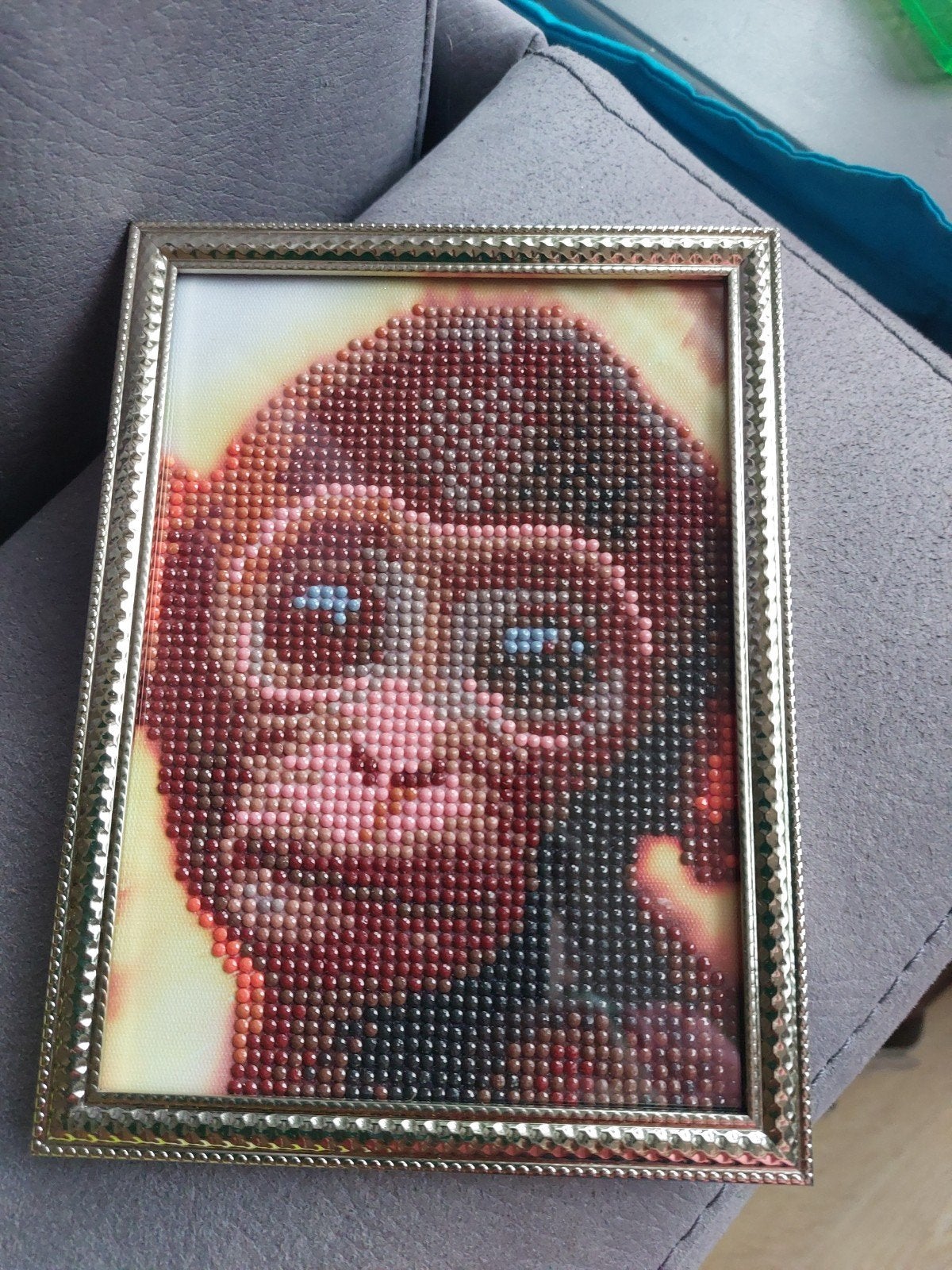Diamond Painting Aapje in Lijst - Handgemaakt Kunstwerk, Ophalen of Verzenden