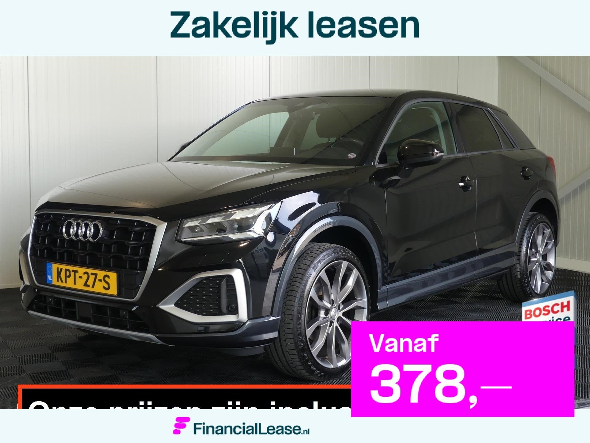 Audi Q2 35 TFSI 150PK PRESTIGE AUTOMAAT CAMERA/ADAP.CRUISE/E, 12 maanden, 4 cilinders, Zwart, Bedrijf