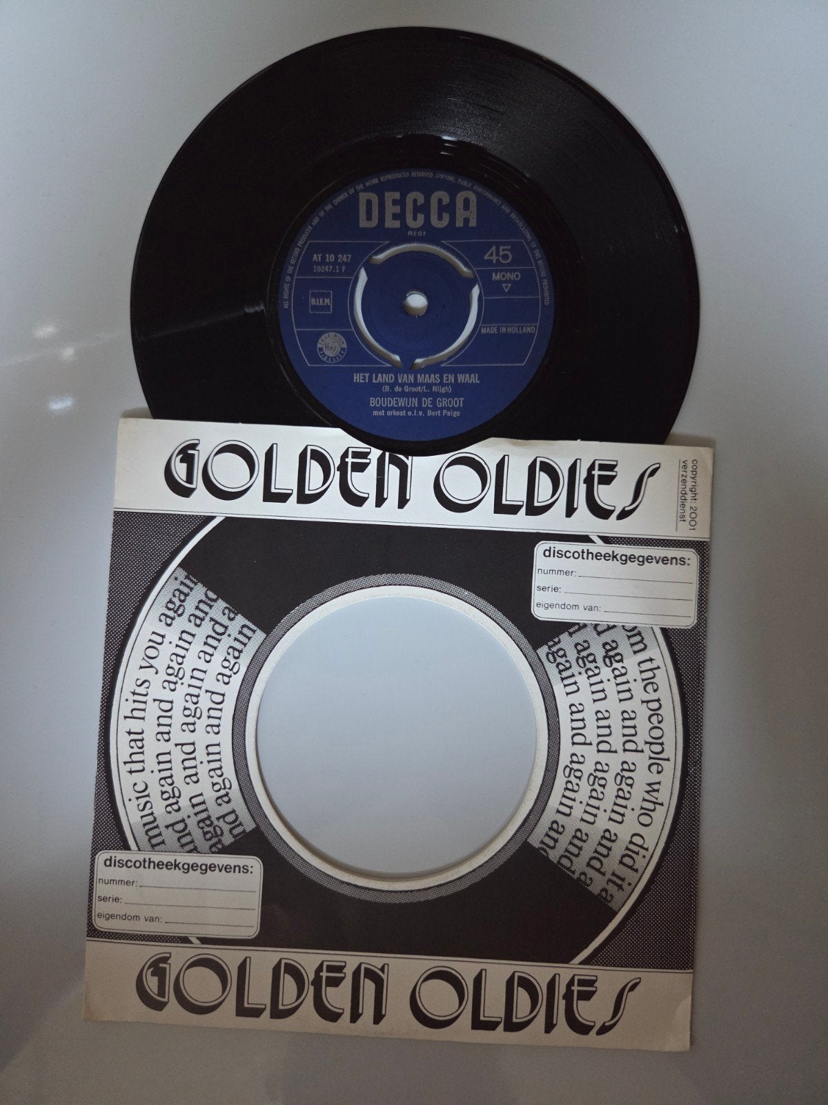 Boudewijn de Groot - Het land van maas en waal, Cd's en Dvd's, Vinyl Singles, Ophalen of Verzenden, Gebruikt, 7 inch, Nederlandstalig