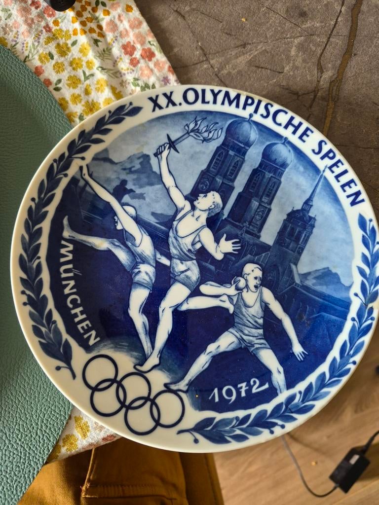 Porseleinen bord Olympische Spelen München 1972, Ophalen of Verzenden