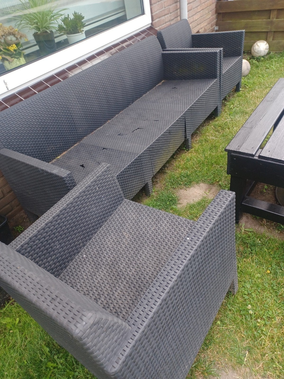 Gratis afhaal loungeset, Ophalen of Verzenden, Gebruikt, Kunststof, Bank