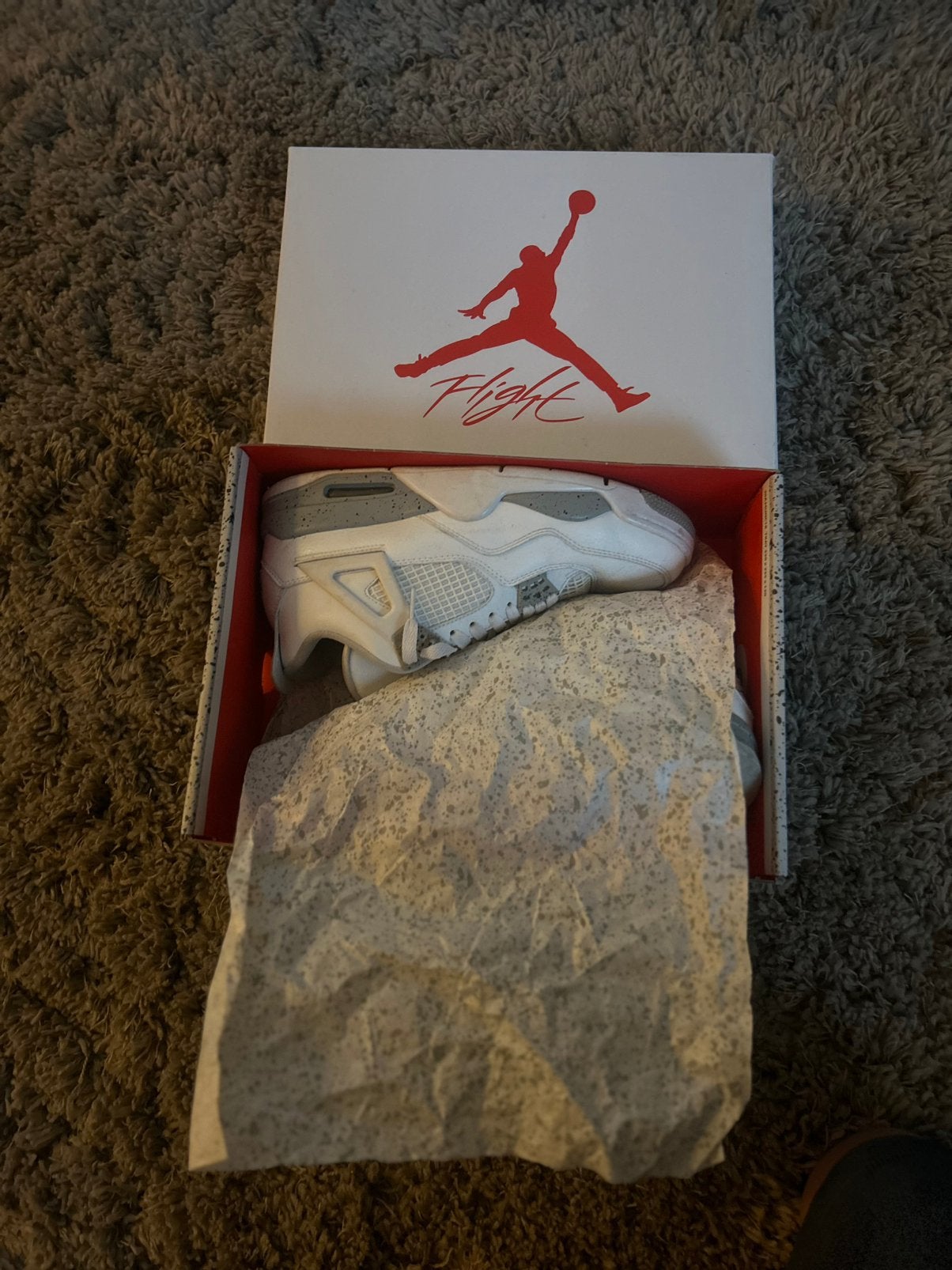 Jordan 4 oreo white, Ophalen of Verzenden, Gedragen, Wit, Sneakers of Gympen