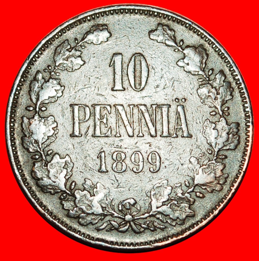 Ⰺ MONOGRAMM 1895-1917: FINLAND (russia, USSR) 10 PENCE 1899, Ophalen of Verzenden, Overige landen, Losse munt