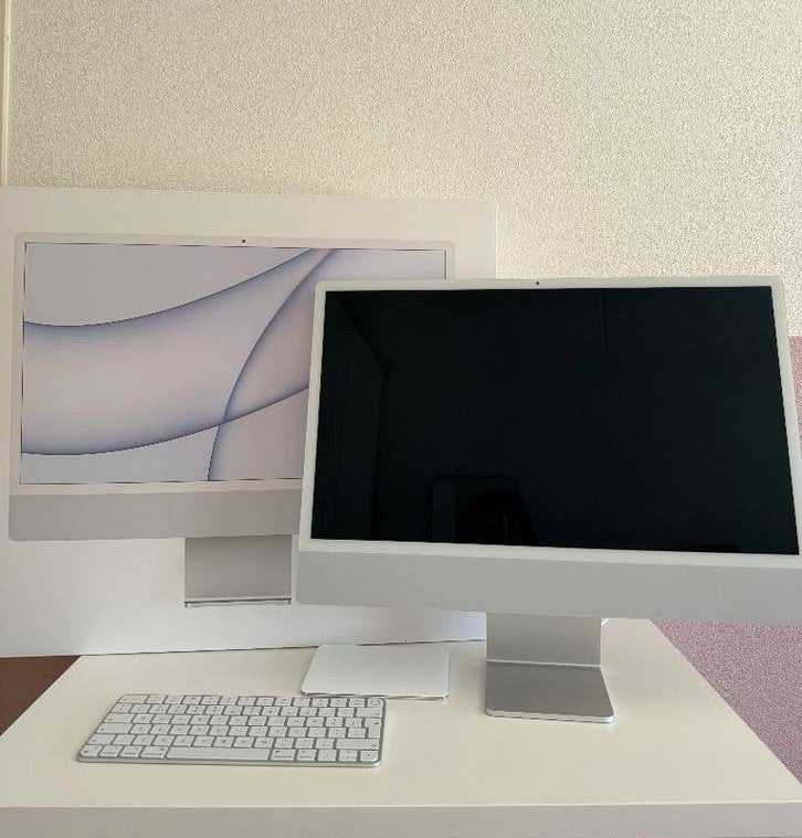 Apple iMac 24" (2021) M1 16GB/512GB zilver met toebehoren, Ophalen, 512GB SSD, SSD, IMac
