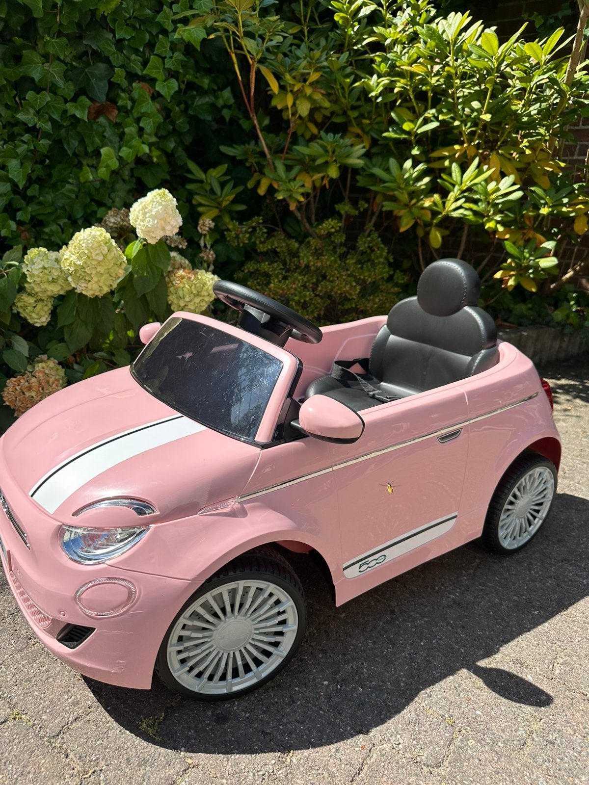 Roze elektrische Fiat 500 kinderauto, Zo goed als nieuw