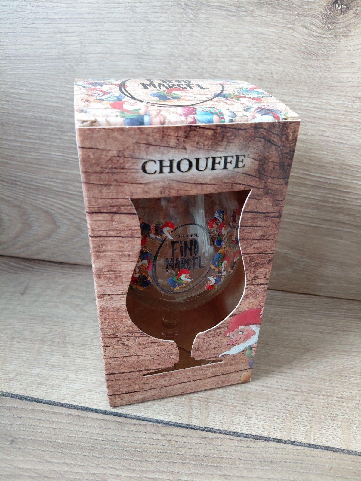 La Chouffe bierglas. ( Find Marcel ), Verzamelen, Ophalen of Verzenden, Nieuw, Glas of Glazen, Overige merken
