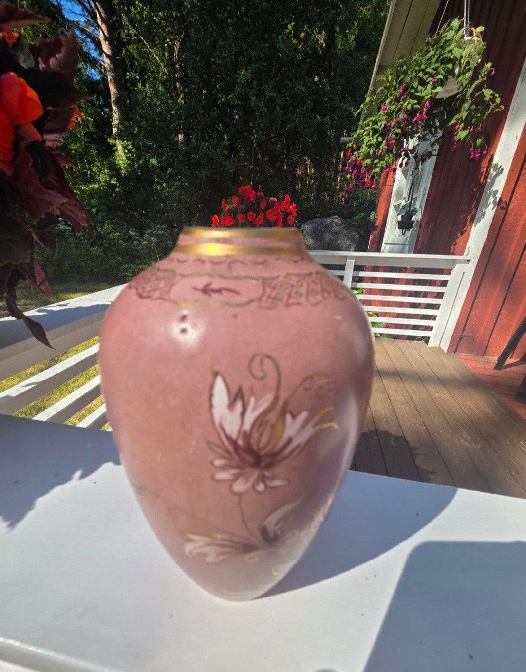 Zeldzame Arabia design vaas uit 1958. Handgeschilderd!, Ophalen of Verzenden
