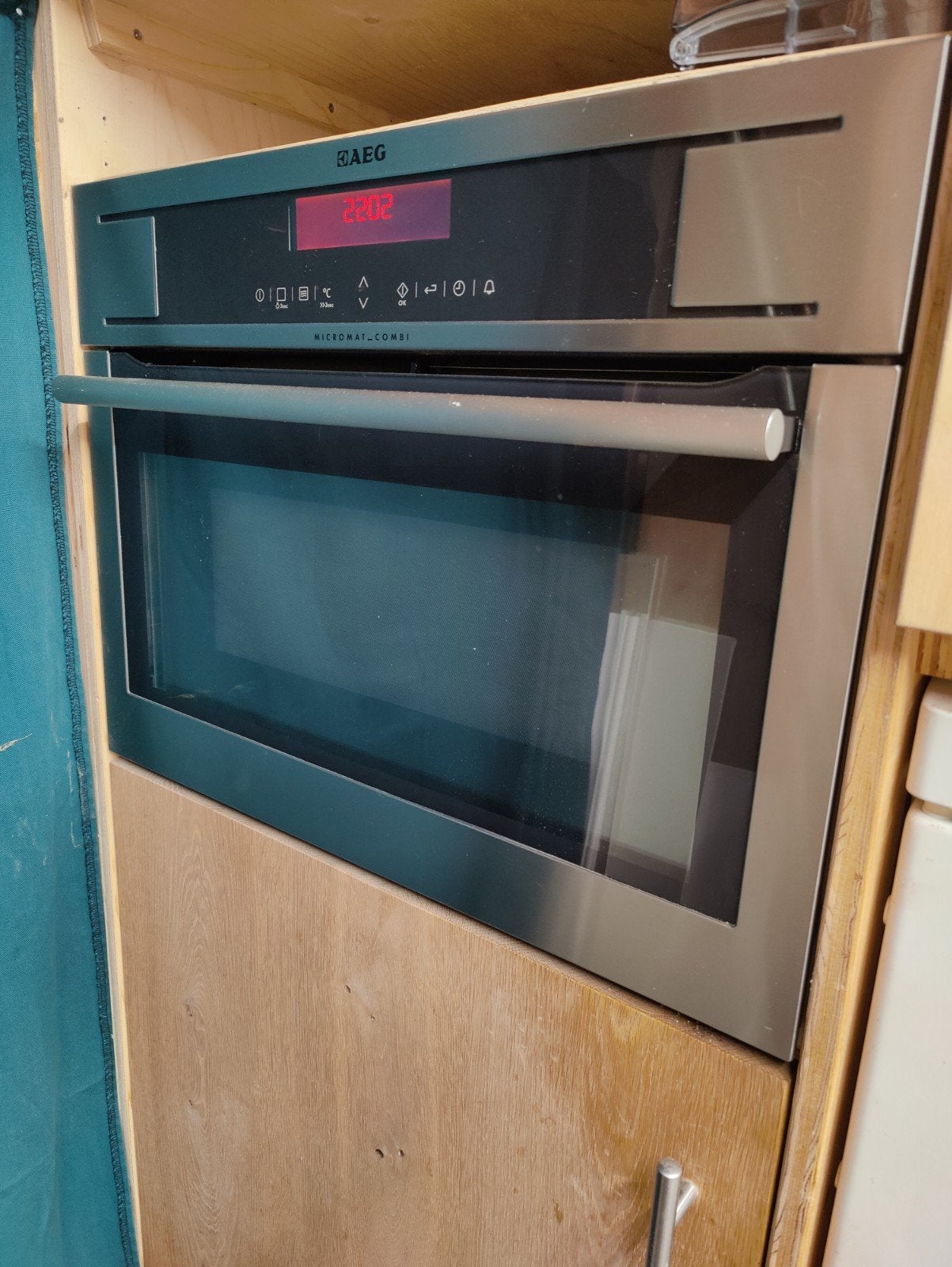 AEG inbouw combimagnetron / combi-oven RVS, Ophalen, 45 tot 50 cm, Gebruikt, AEG