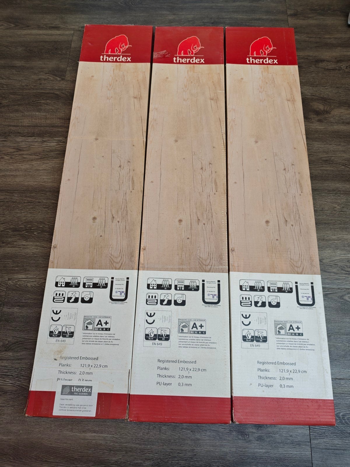 3 pakken Therdex Pvc vloer. 12.5 vierkante meter. Nieuw, Ophalen, Nieuw, 10 tot 25 m²