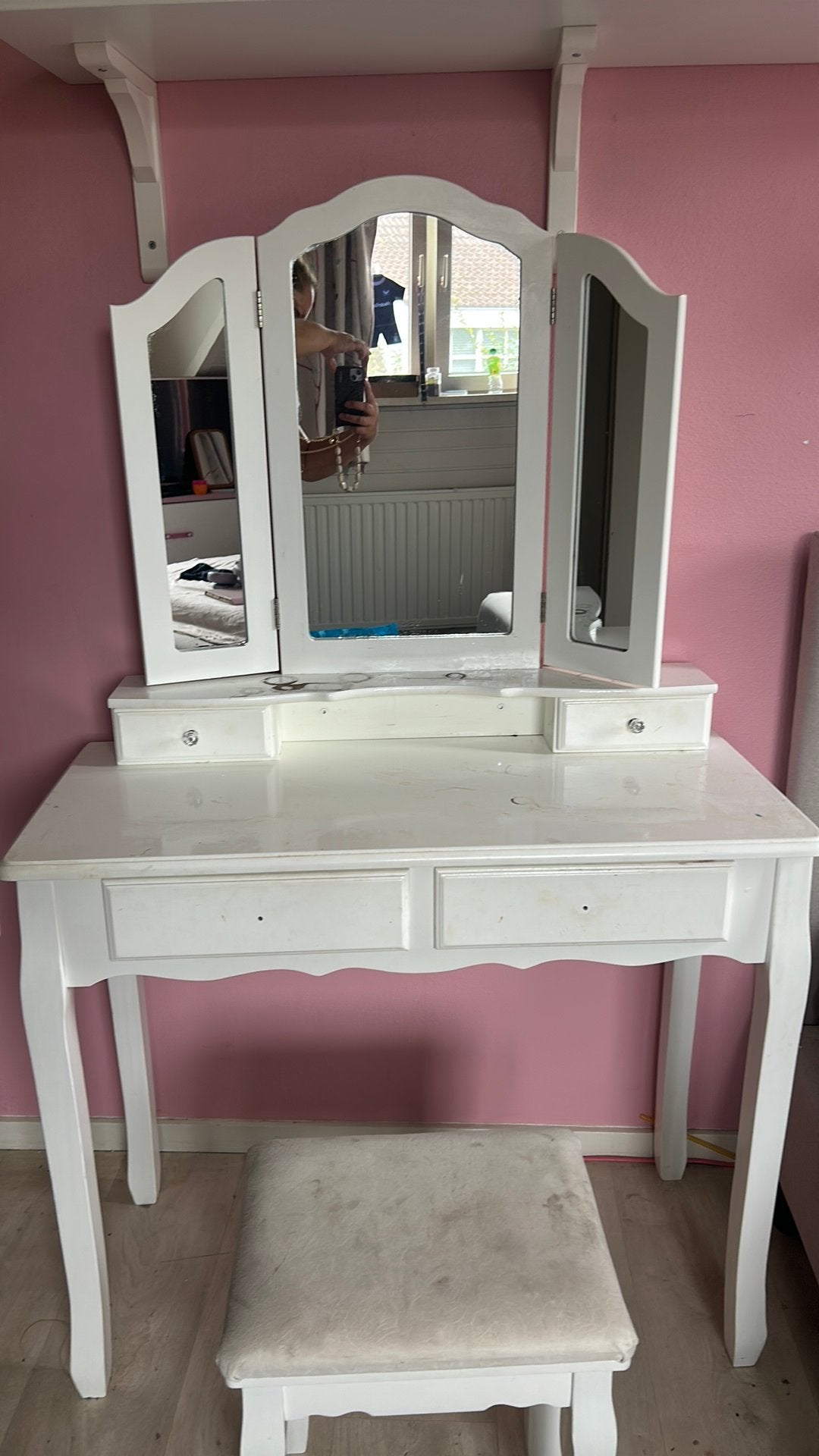 Kaptafel meisje, Huis en Inrichting, Gebruikt, 100 tot 150 cm, Hout, 50 tot 100 cm