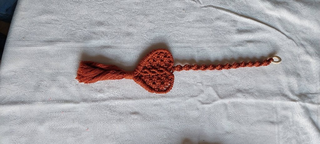 Handgemaakte Macramé Hart Wandhanger - Boheemse Decoratie, Nieuw, Ophalen of Verzenden, 15 cm, Handgemaakt