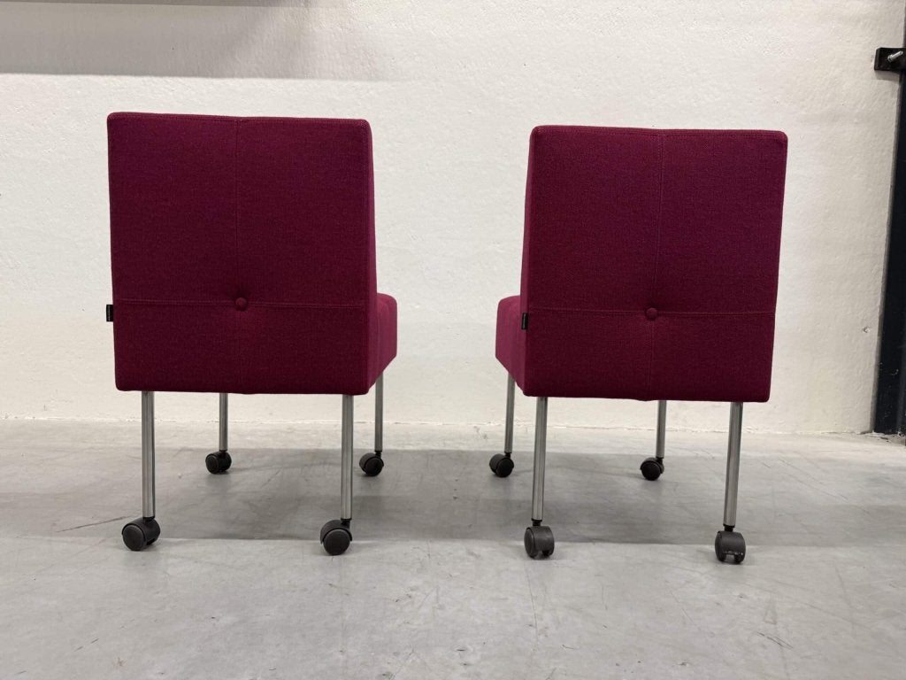 2 Nieuw Gelderland 7714 Knopenstoelen Paars stof wiel stoel, Huis en Inrichting, Twee, Overige kleuren, Nieuw, Industrieweg 15