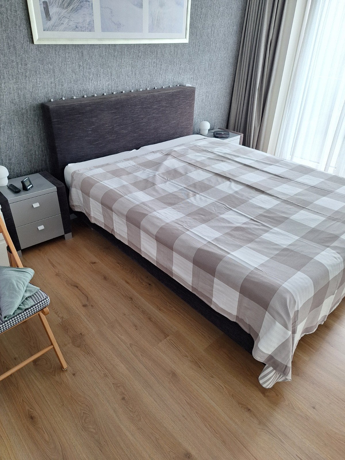 GRATIS Tweepersoons boxspring + nachtkastjes, Huis en Inrichting, Ophalen, 210 cm, Tweepersoons, 160 cm