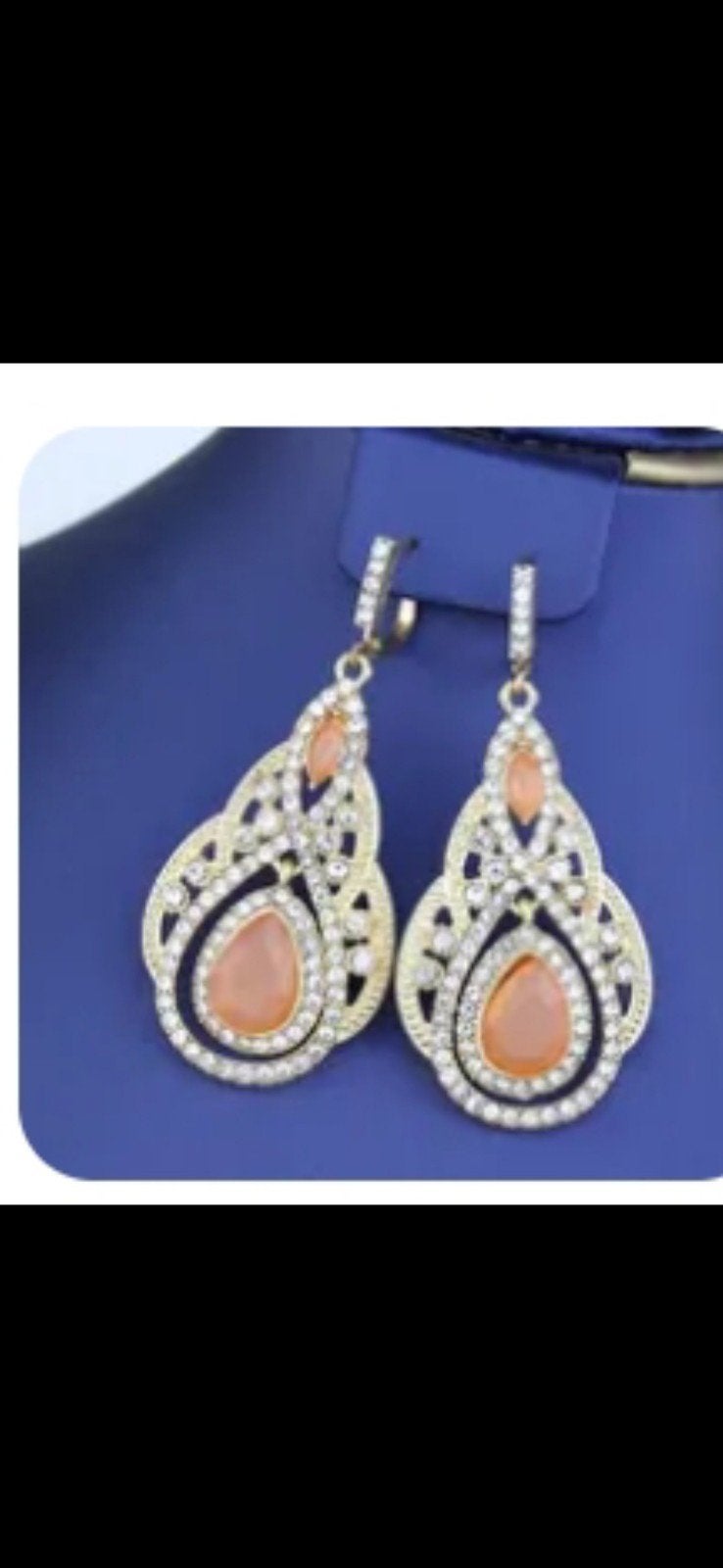 Nieuwe Marokkaanse Oorbellen met Strass en Oranje Steen, Ophalen, Overige materialen, Hangers, Met edelsteen