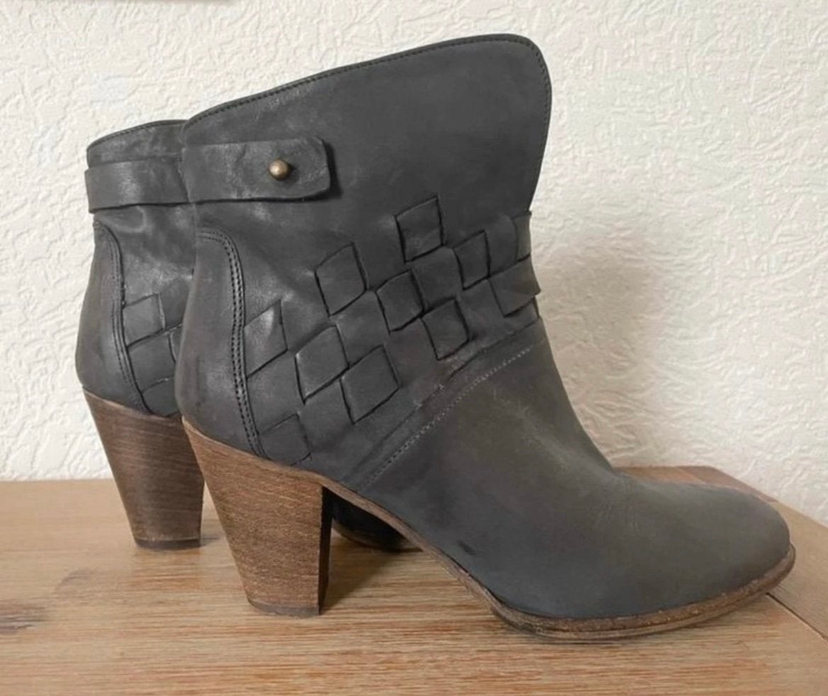 Via Vai grijze leren lage laarsjes 40, Kleding | Dames, Lage of Enkellaarzen, Ophalen of Verzenden, Zo goed als nieuw, Grijs