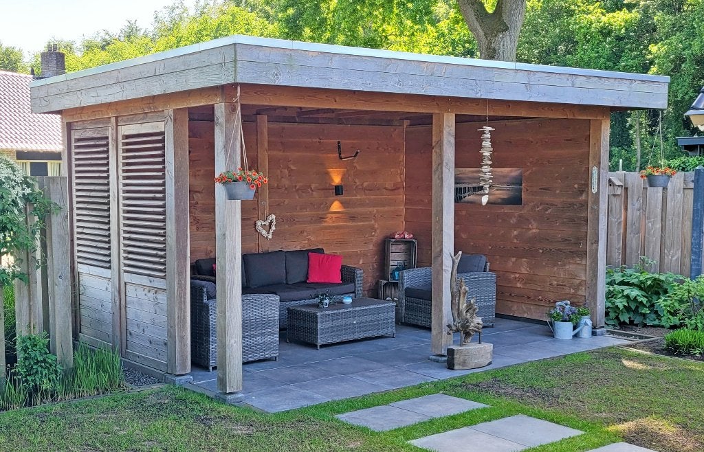 Douglas overkapping L 500 x D 325 x H 280 cm, Tuin en Terras, Ophalen, Zo goed als nieuw, Tuinpaviljoen