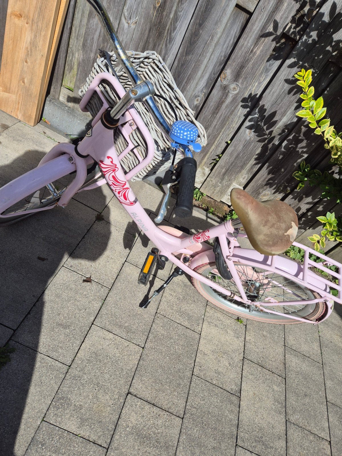 Roze Alpina kinderfiets met mandje - 20 inch, Ophalen, Gebruikt, 20 inch, Alpina