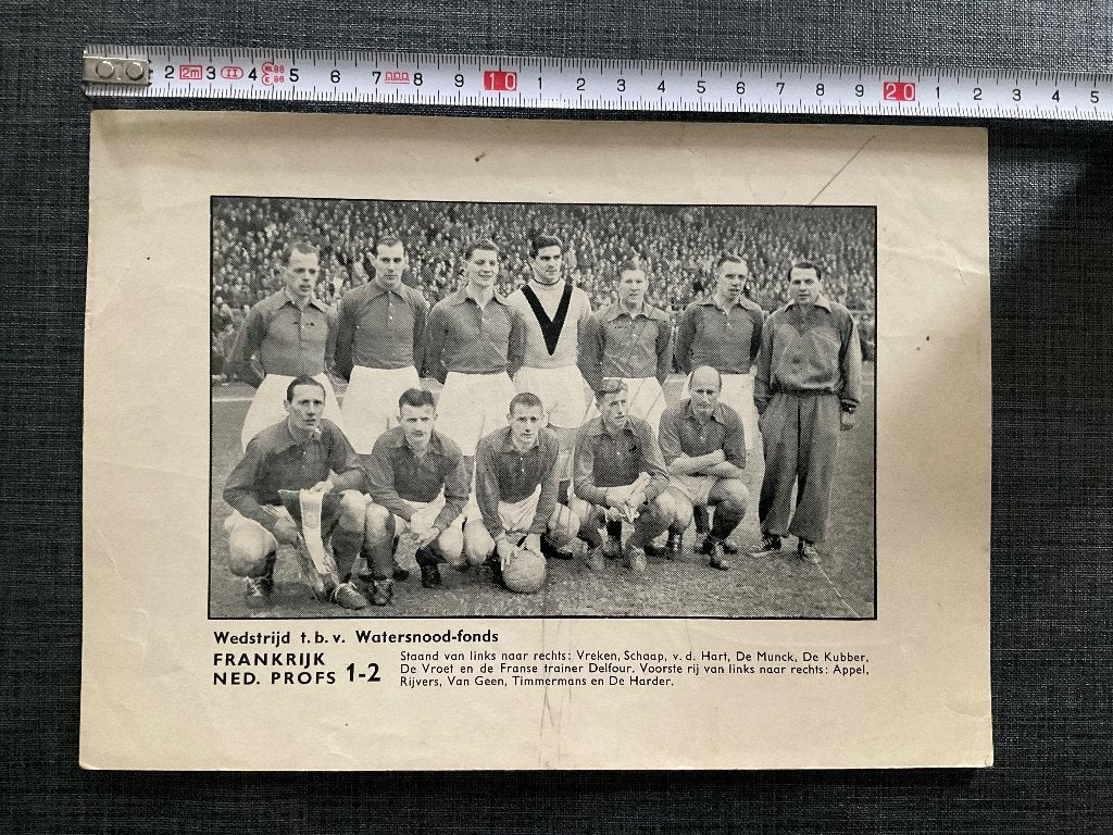 Frankrijk Ned. Profs Wedtrijd Waternoodsfonds 1953, Ophalen, Zo goed als nieuw, Overige binnenlandse clubs, Poster, Plaatje of Sticker