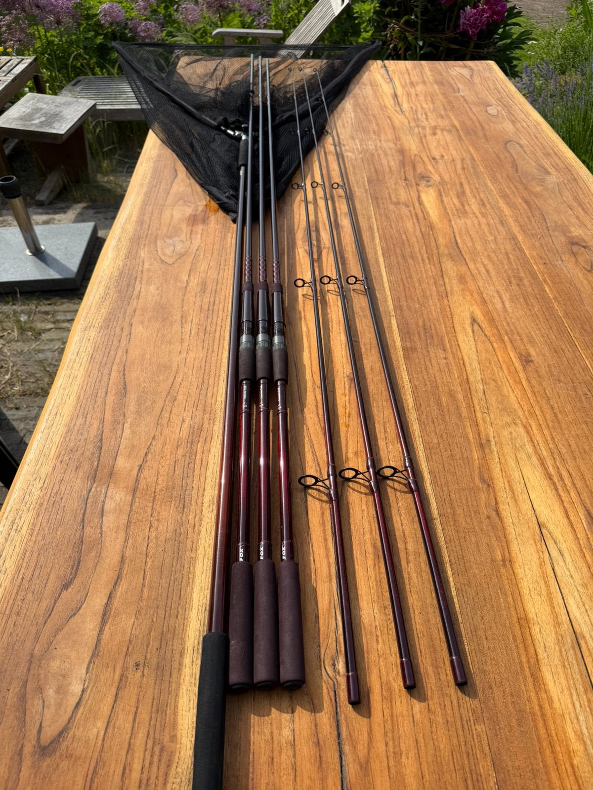 3 Fox hengels en schepnet set, Ophalen of Verzenden, Werphengel