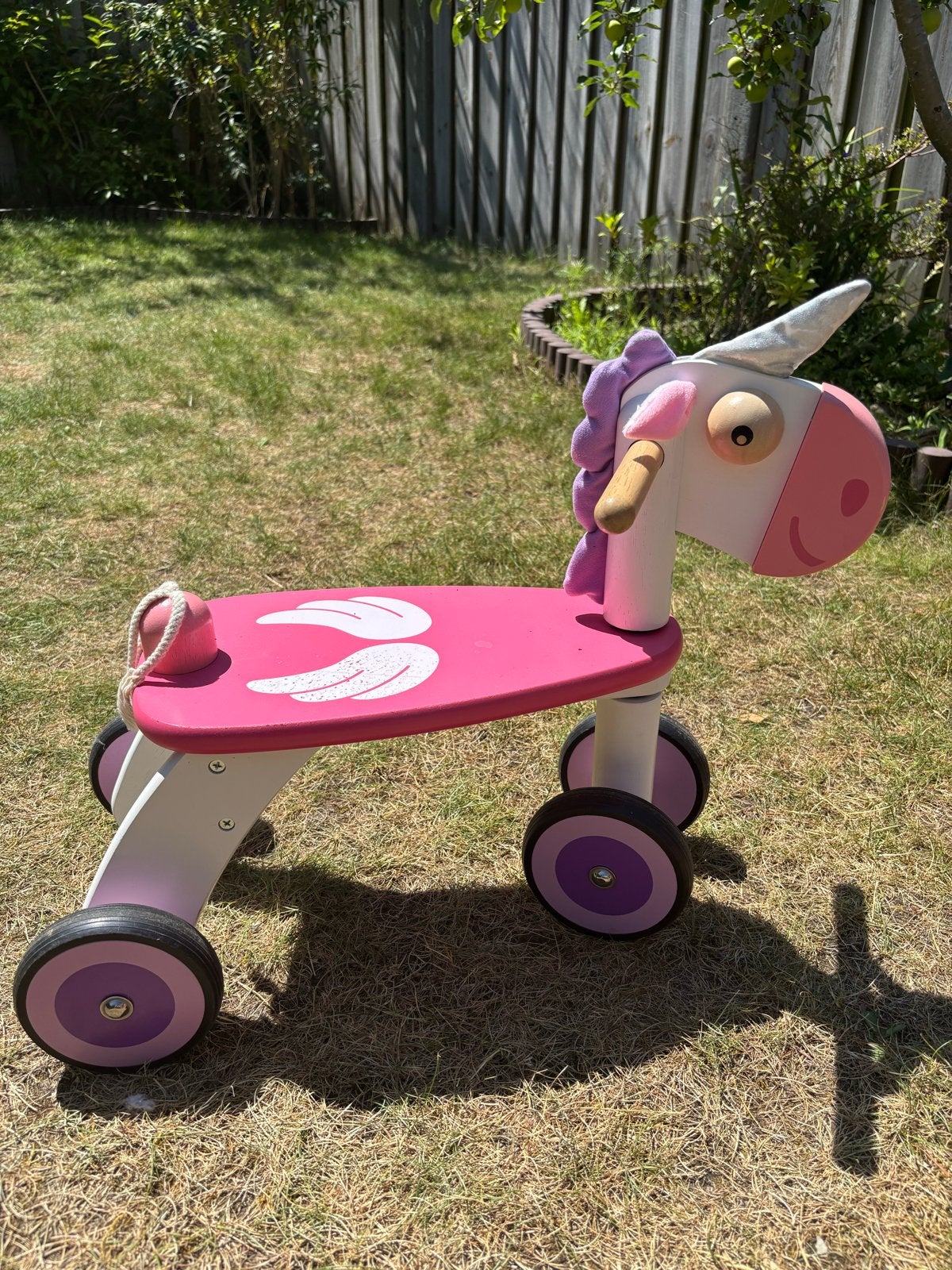 Houten Loopfiets Eenhoorn Roze voor baby vanaf 1,5 jaar, Ophalen, Gebruikt, Loopfiets