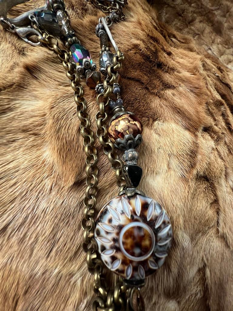 Sari-ketting met glimmende kralen, Met kristal, Overige materialen, Gebruikt, Overige kleuren