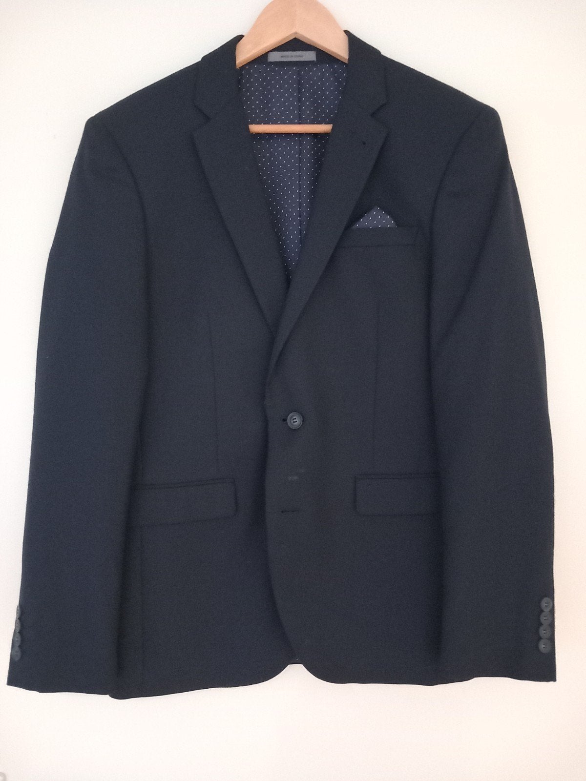 Donkerblauw colbert slim fit maat 48, Ophalen of Verzenden, Zo goed als nieuw, Maat 48/50 (M), Blauw