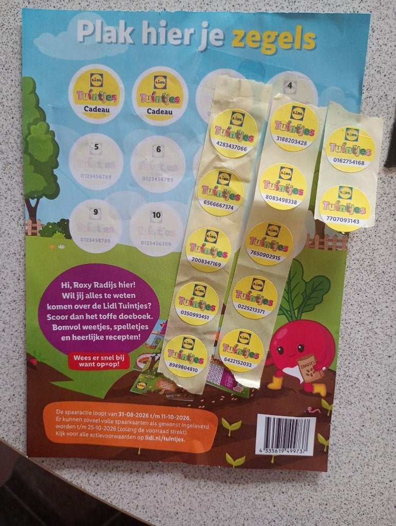 Lidl tuintjes volle spaarkaarten en losse spaarzegels, Lidl, Ophalen of Verzenden