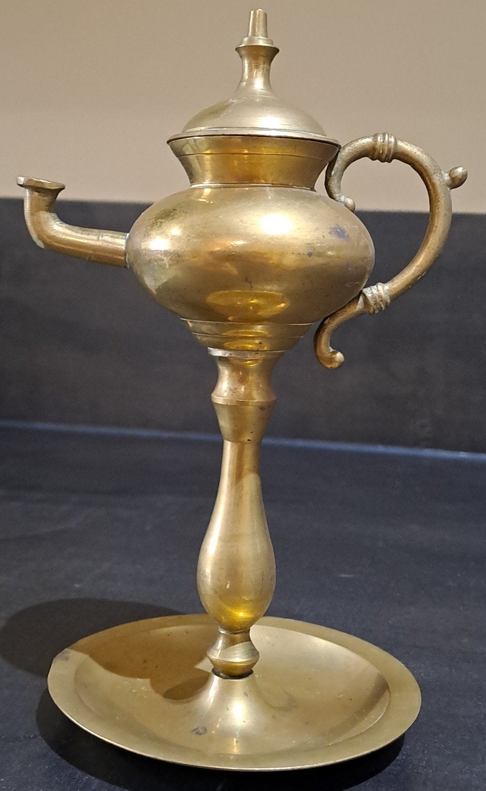Antieke Messing Olie Lamp - Vintage Decoratie, Ophalen of Verzenden