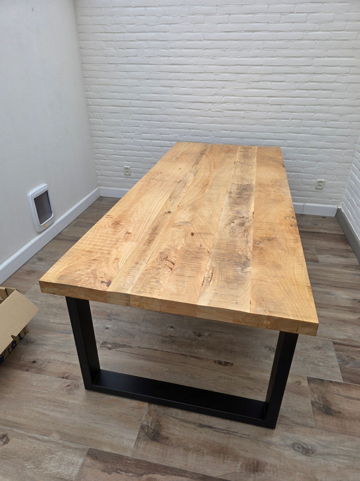 Grote Mango houten tafel, Ophalen, 200 cm of meer, 50 tot 100 cm, Zo goed als nieuw