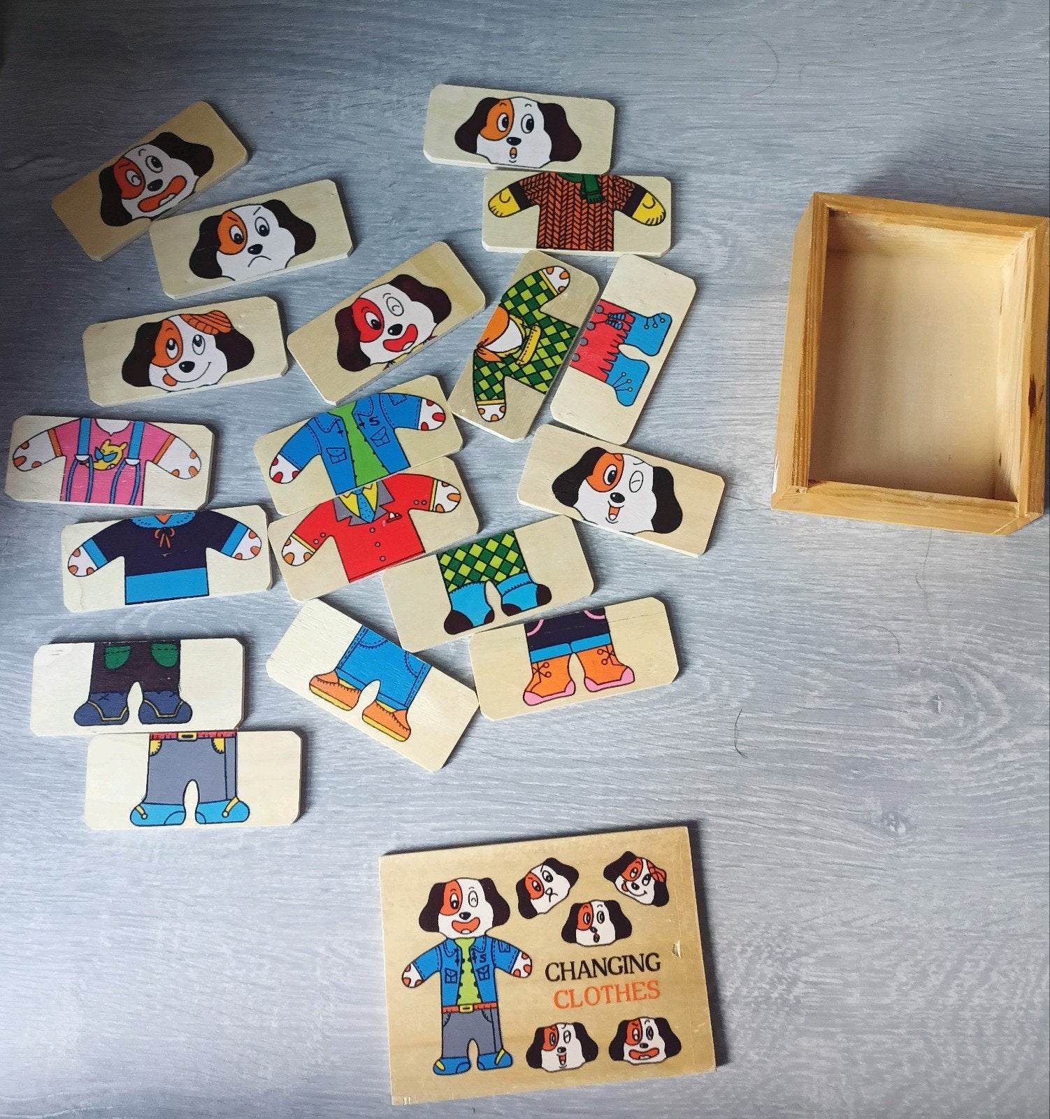 Vintage 'Changing Clothes' Houten Puzzel, Ophalen of Verzenden, Gebruikt, Overige typen