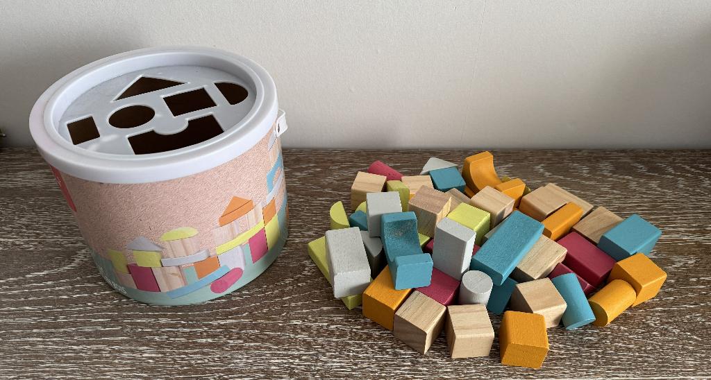Playing Kids houten blokkenset, Kinderen en Baby's, Speelgoed | Houten speelgoed, Ophalen of Verzenden, Zo goed als nieuw