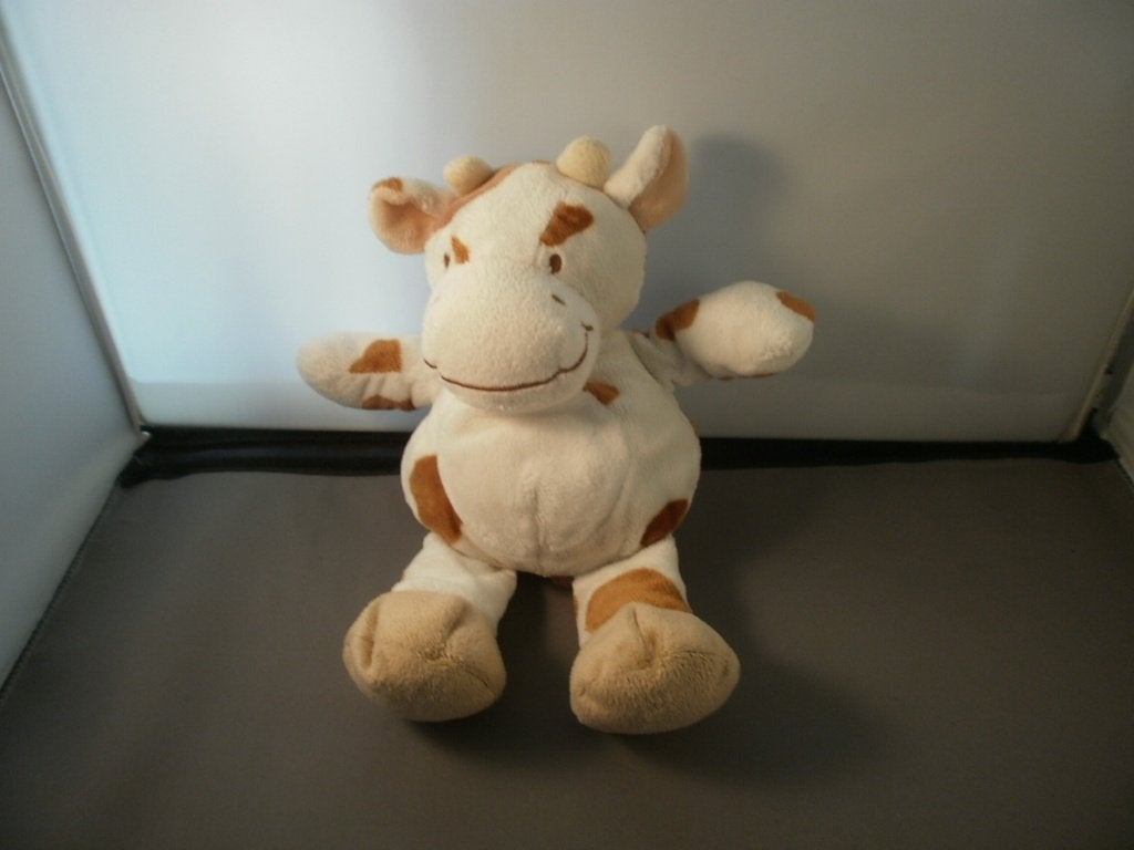 nicotoy koe wit bruin gevlekt 23 cm bruine voeten korrels, Korrelvulling, Nieuw, Ophalen of Verzenden, Middelgroot (20 tot 80 cm)