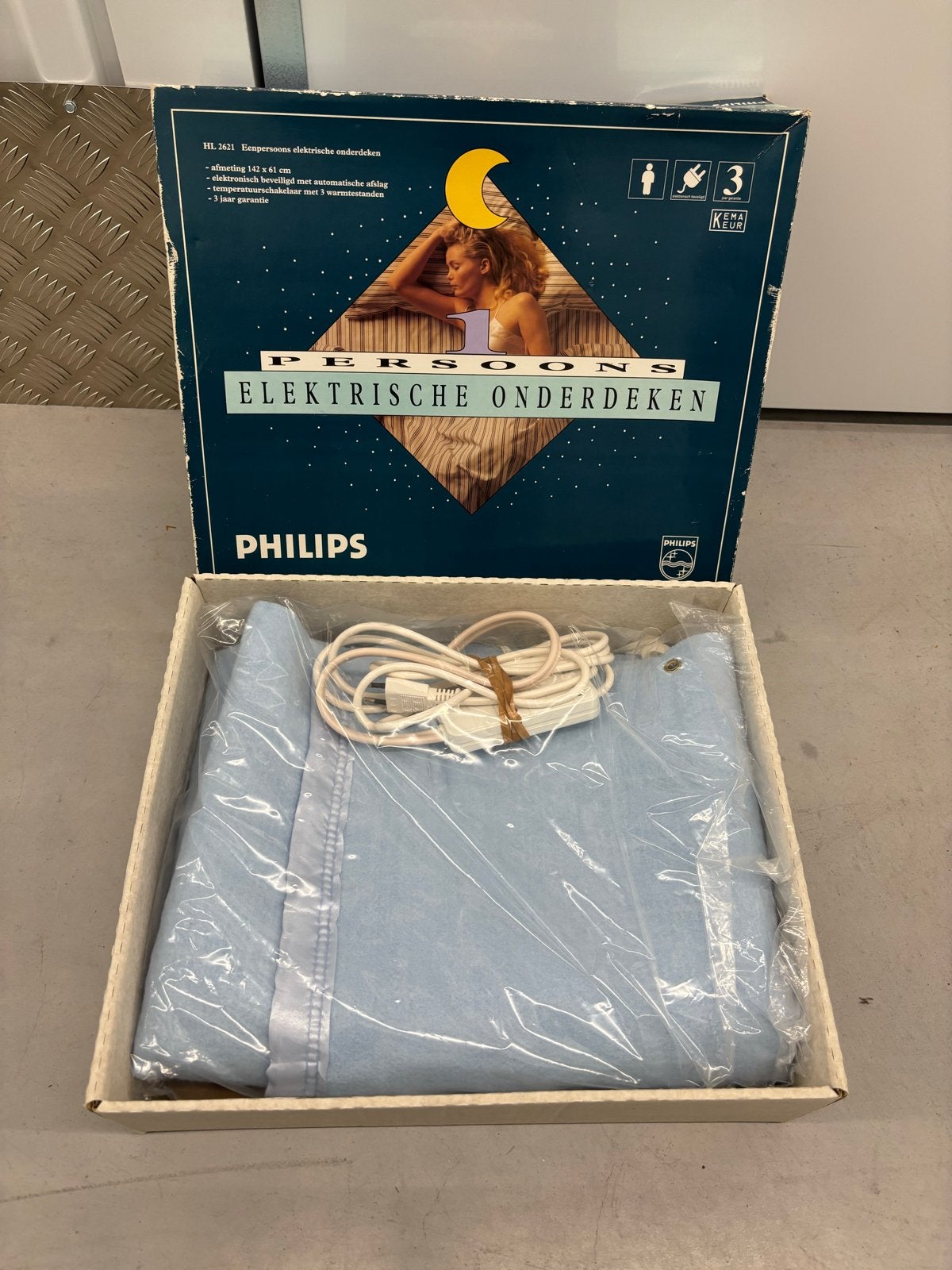 Philips Eenpersoons Elektrisch Onderdeken HL 2621, Ophalen, Eenpersoons, Blauw, Overige materialen