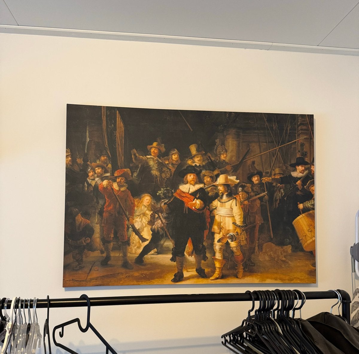 De Nachtwacht reproductie - 70x100cm, Ophalen, Doek, Klassiek, Print