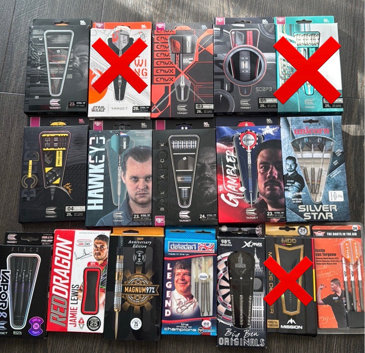 Diverse dartsetjes aangeboden (oa Target, unicorn, bull’s), Ophalen of Verzenden, Zo goed als nieuw, Pijlen