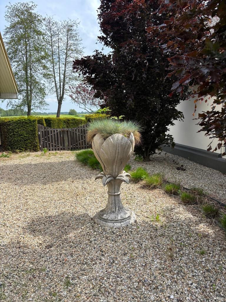 Grote stenen bloempot/plantenbak, 120cm hoog, Ophalen, Gebruikt