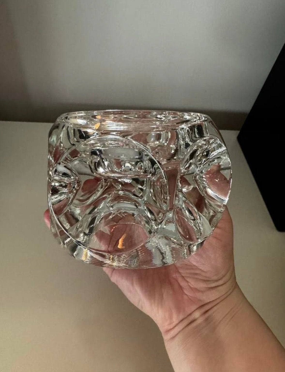 Vintage Peill en Putzler Glazen Kandelaar Jaren 70, Ophalen of Verzenden, Glas