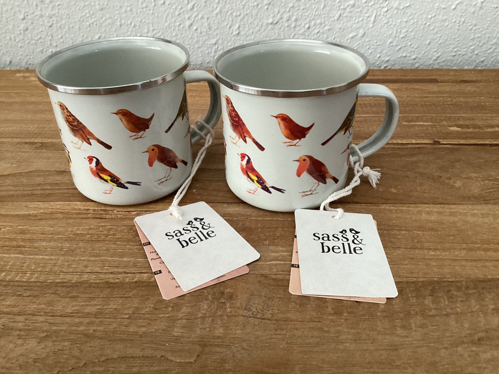 SASS&BELLE  set van 2 emaille mokken, Verzenden, Nieuw